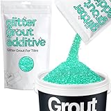 Hemway Turquoise Blue Glitter Grout Additive 100g Metallic Flakes for Adding Sparkle to Kitchen & Bathroom Tiles | Enhance Your Indoor Grouting Projects with a Durable Sparkly Effect