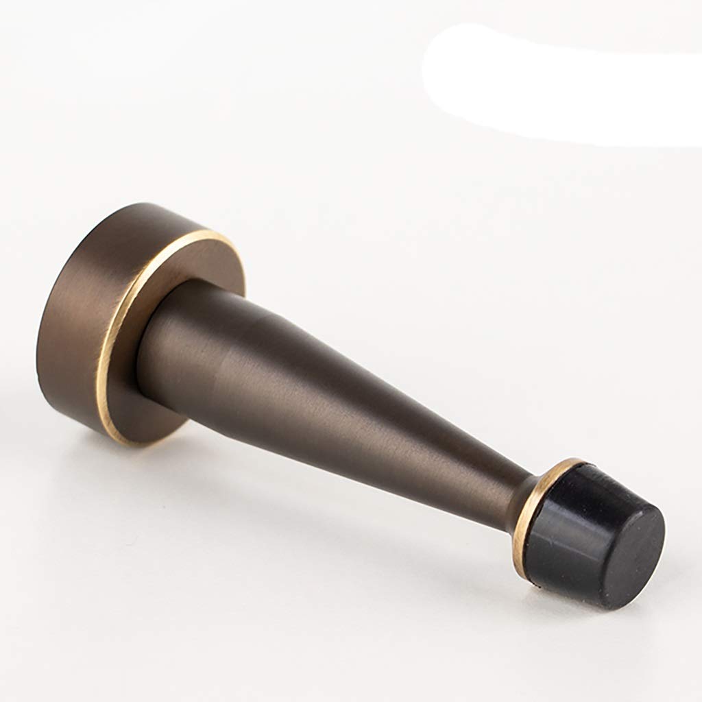 ZSH Odbojnik drzwiowy z czystej miedzi stoper do drzwi Heavy Duty mocowanie na ścianie, gumowy odbojnik amortyzator do domu i kuchni (80 mm) (kolor B, rozmiar: 3 szt.)