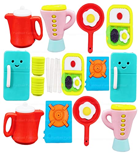 Image of FunBlast Kitchen Theme Erasers for Kids - Stationary Set, Rubber and Kawaii Erasers, Fancy Birthday Return Gift (12)