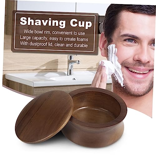 Fomiyes Travel Kit Wood Bracket Cream Container Men Soap Bowl Shaving Bowl Shaving Cup Shave Shaving Brush Shaving Soap Old Fashioned Man Razor Wooden Brown Cream Suit Shave Soap For Men #TOP4