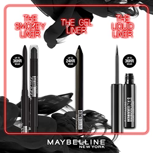 Maybelline New-York - Crayon Gel Yeux Effet Tatouage - Waterproof & Tenue 36h - Tattoo Liner - Teinte : Deep Onyx