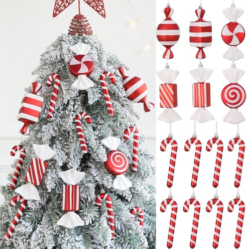 14 Pcs Christmas Candy Ornament Set Christmas Tree Lollipop Candy