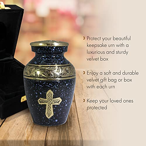 Image of Black Cross Cremation Urn for Ashes Adult Male - Personalized Cremation Urns for Human Ashes Adult Man Decorative Urns - Beautifully Handcrafted Cross Urn