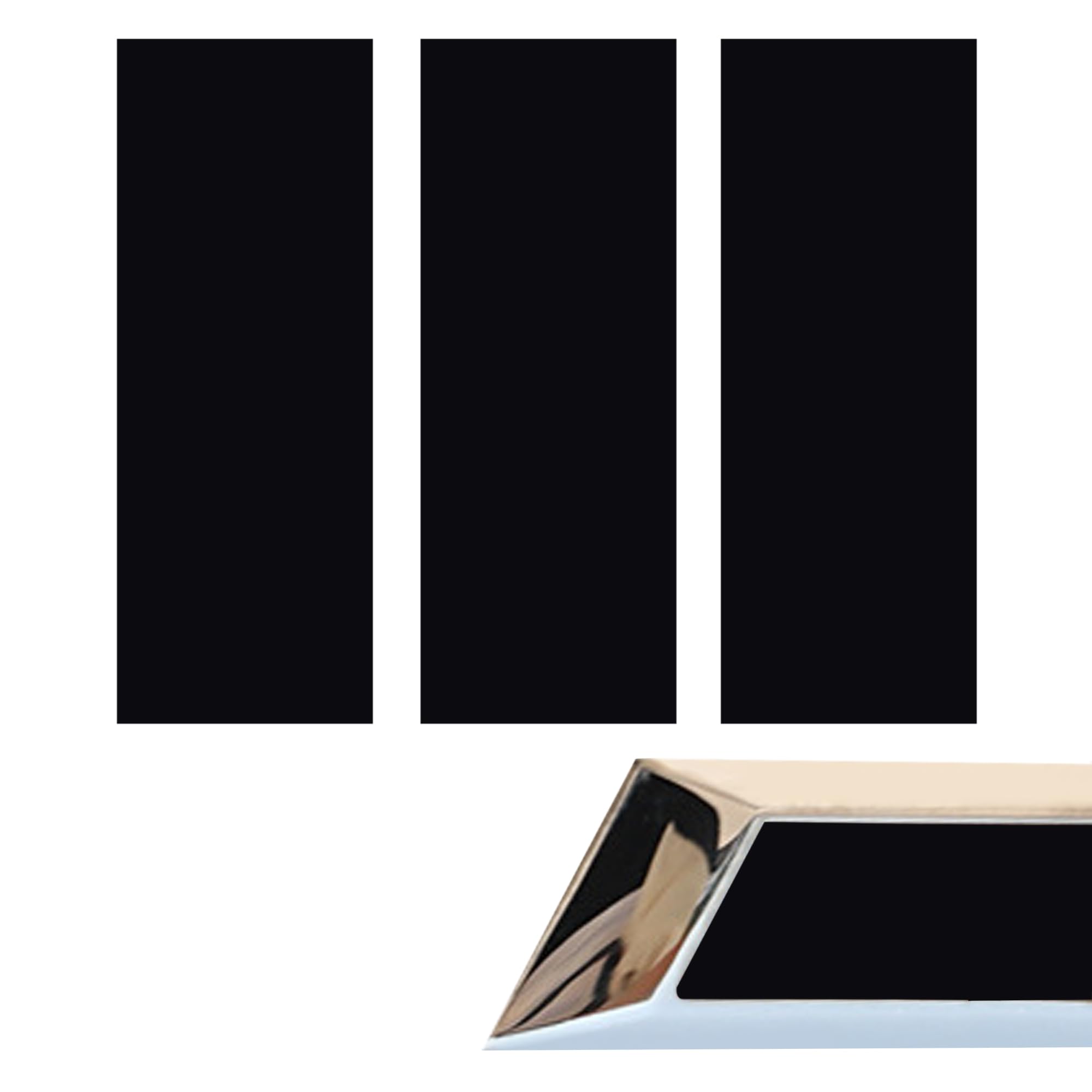 TOMALL 3pcs Vinyl Bowtie Logo Wrap Stickers for Chevy 11.8" x 4" Car Emblem Logo Overlay Decals DIY Modification Waterproof Universal Decoration (Glossy Black)