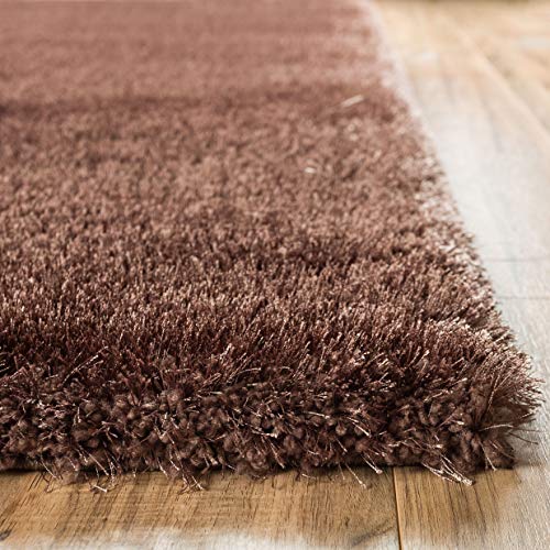 Image of Tauhid Carpet Handmade Super Soft Shag Carpet Rug Microfiber Area Carpet Rug for Living Room, Bedroom, Home Decor 2x5 feet Runner Brown.