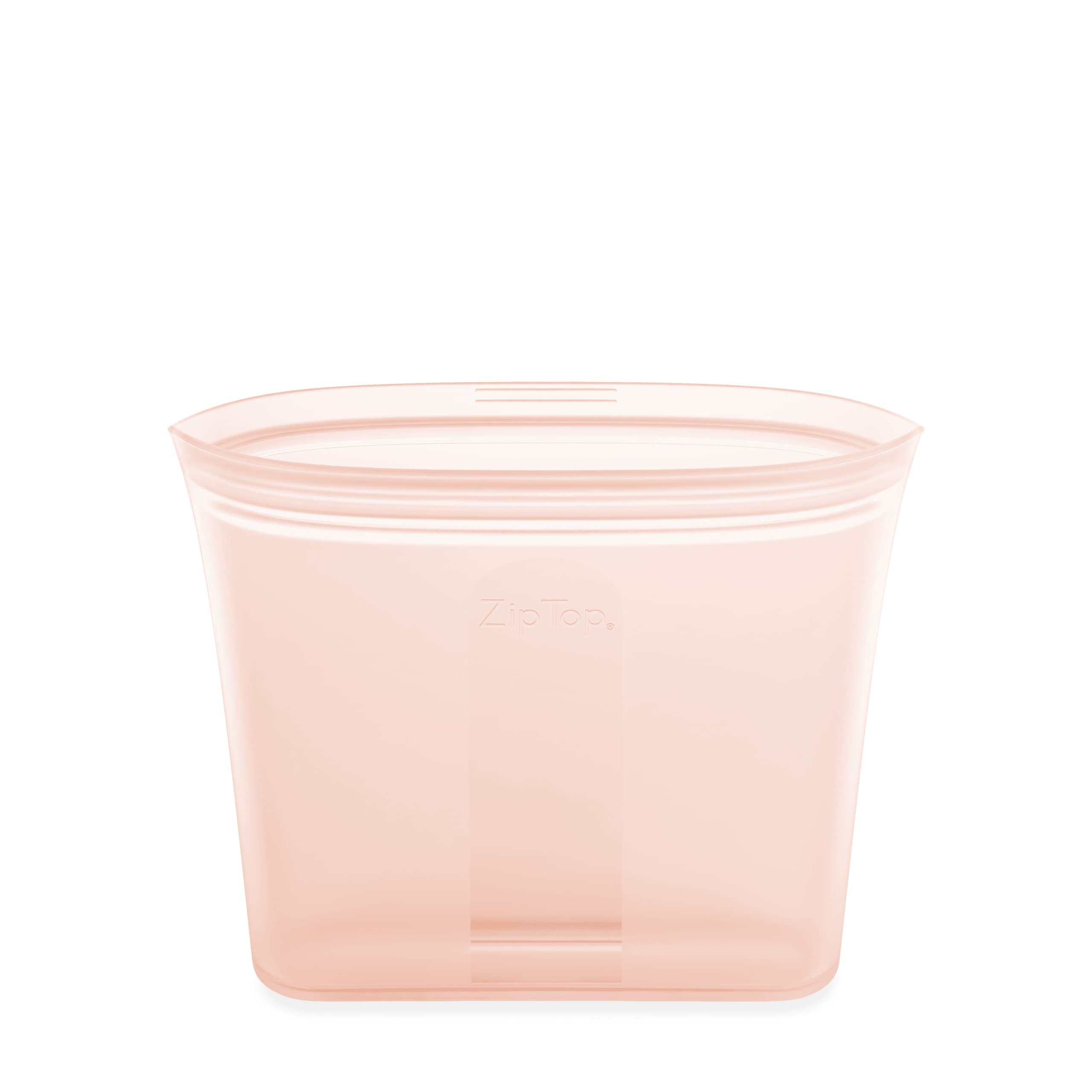 Zip Top Reusable Food Storage Bags | Sandwich Bag [Peach] | Silicone Meal Prep Container | Microwave, Dishwasher and Freezer Safe | Made in the USA