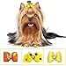 PET SHOW Mixed Styles Pet Cat Puppy Topknot Small Dog Hair Bows with Rubber Bands Grooming Accessories Orange Pack of 20