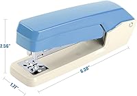 Vista 6 de Deli/EZWORK - Engrapadora giratoria con brazo oscilante, capacidad para 25 hojas, engrapadoras de escritorio con rotación de 360 grados con 1000 Azul