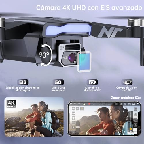 Miniatura 4 de Dron GPS con Cámara 4K HD para Adultos - NAFYRE N11 PRO: 90 min de vuelo, seguimiento automático, retorno autónomo, motor sin escobillas, transmisión 5G FPV - Ideal para principiantes