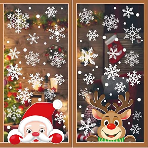 Navidad Pegatina Calcomanías para Ventanas Lindo Decoración de Ventanas Espiar Santa Claus Rudolph Calcomanías electrostáticas Ventanas Pegatinas Navidad Ventanas Cristal Claus Oficina Tienda Fiest Cover