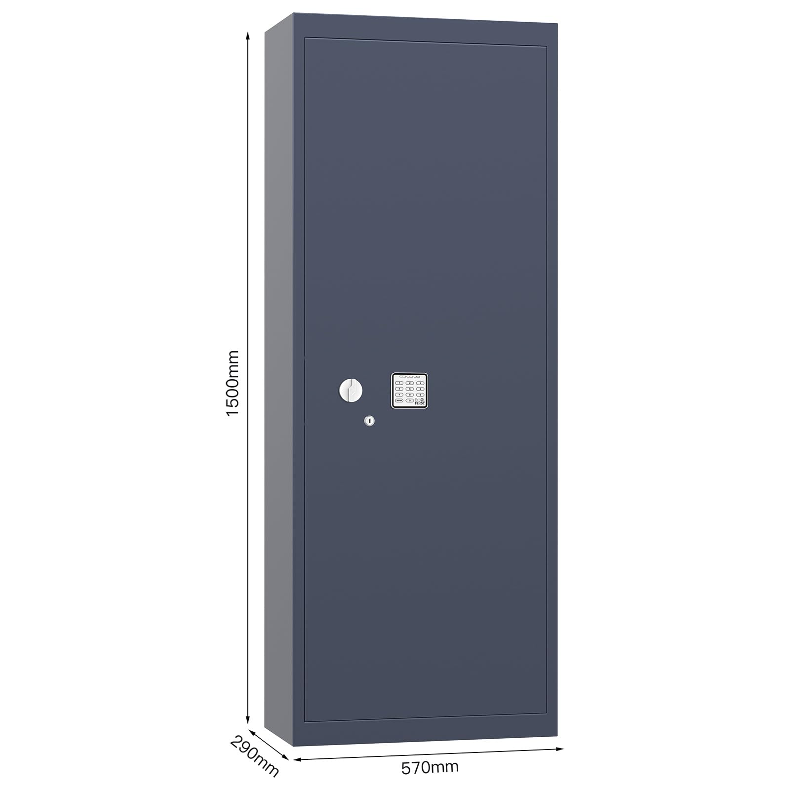 Profirst Waffenschrank Forest 8 Stahl Elektronikschloss Notöffnung separat versperrbarer Innentresor 3 Fachboden Putzstockhalterung Schaumstoffwaffenhalter inkl. Befestigungsmaterial