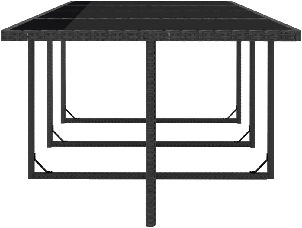13 Piece Patio Dining Set with Cushions,Outdoor Furniture,Afternoon Tea Suit,Conversation Furniture,Perfect for Decorating Your Yard, Balcony, Patio and Home. Poly Rattan Black