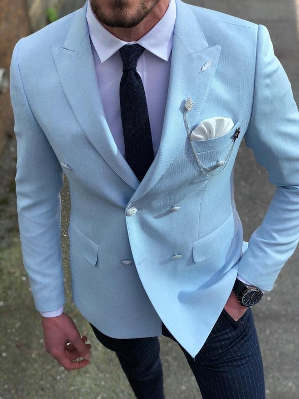 Mens Double Breasted Blazer Jacket for Men Slim Fit Casual Sports Coats for Men Regular Fit Business Wedding Dinner3
