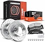 A-Premium Front Drilled and Slotted Disc Brake Rotors and Pads Kit Compatible with Dodge Ram 2500 3500 2009-2010 Ram 1500 2012 2500 3500 2011-2018 6-PC Set