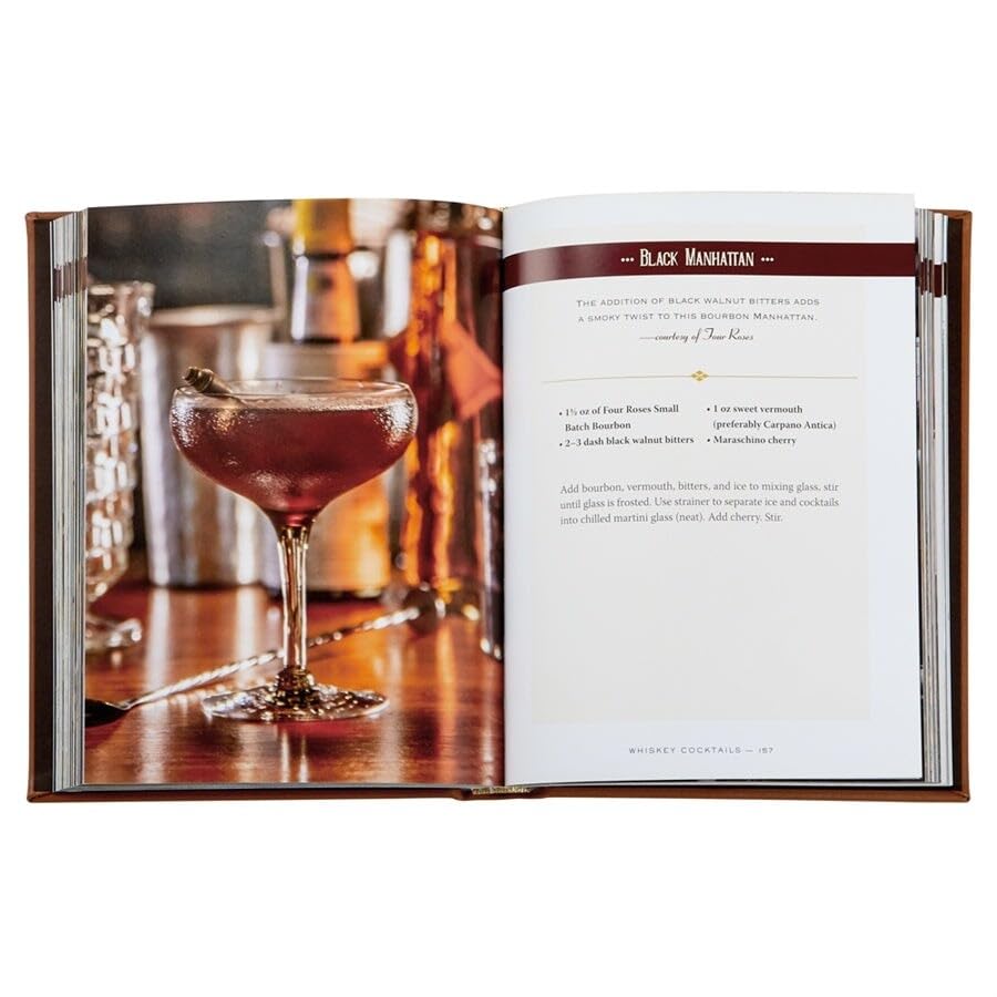 Graphic Image Whiskey Cocktails Chocolate-Brown Fine Leather4