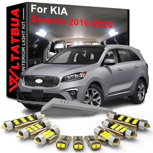 WLTATBUA LED Interior Light Kit Package Replacement for KIA Sorento UM 2016 2017 2018 2019 2020 Super Bright 6000K White Bulbs + Install Tool