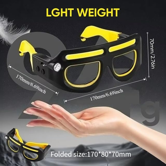 Omana Lampe frontale avec 5 modes d'éclairage LED rechargeables, étanche, détecteur de mouvement, lampe frontale pour l'extérieur, camping, course à pied, randonnée, pêche, garage, adultes (jaune2)