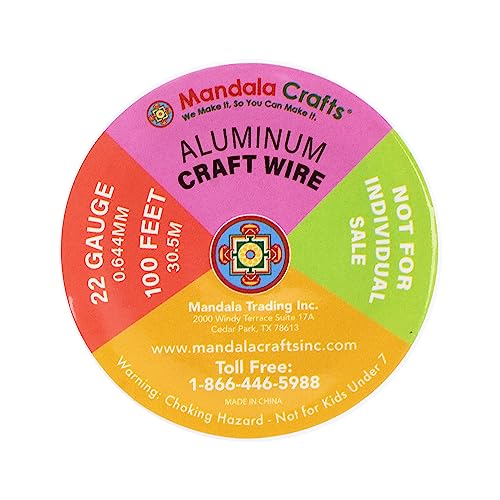 Image of Mandala Crafts 22 Gauge Anodized Aluminum Craft Wire for Jewelry Making - 400 FT Colored Flexible Pastel Wire - Bendable for Bonsai Armature Crafting Sculpting