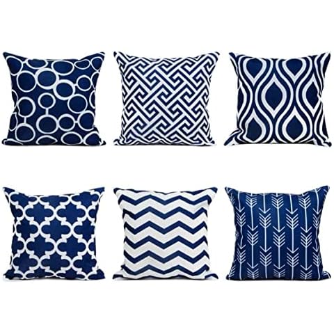 TIDWIACE Navy Blue Decorative Cushion Covers Set Cover