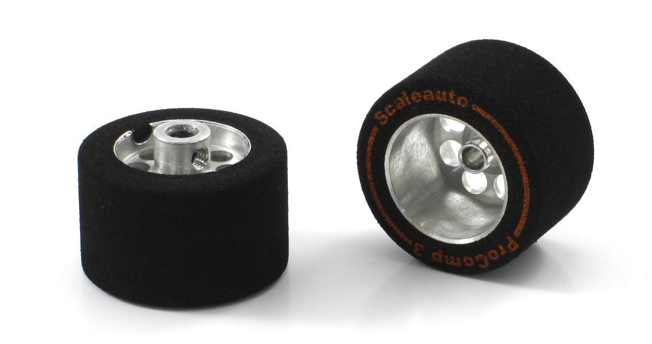 Scaleauto SC-2414p ProComp-3 3mm. Axle wheel: Ext. Diam:25.5mm. Width:16mm. HUB diam: 17mm.
