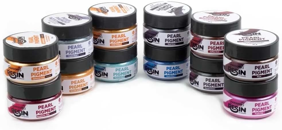 HAKSONS Pearl Powder (Mica) - Pack of 12 colors (Epoxy Resin/Soap/Wax)