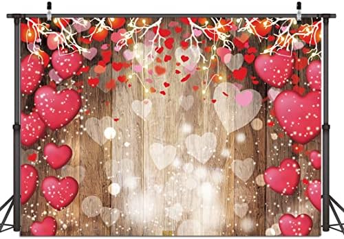 7x5ft Valentine's Day Backdrop Love Hearts Fireworks Red Glitter Photography Background Shiny Sparkling Bokeh Backdrop For Engagement Bridal Shower Wedding Party Decoration Banner Photo Studio 419660114943754240 - View #2