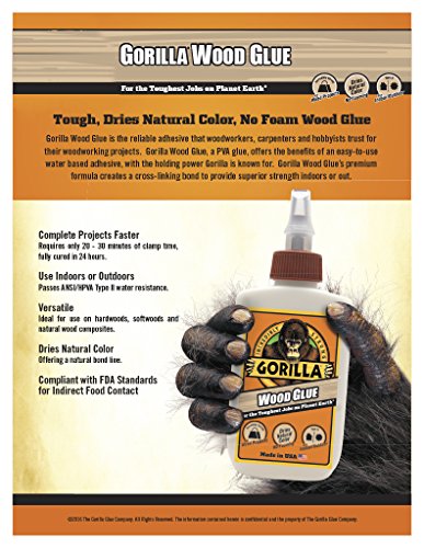Gorilla Wood Glue, 18 ounce Bottle, (Pack of 3) - image 2