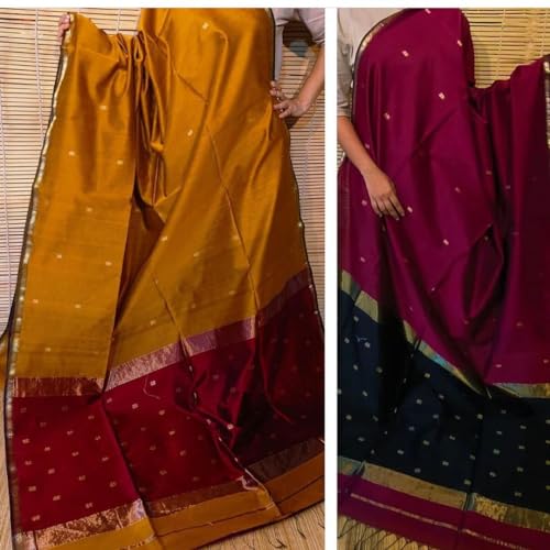 Image of Women's Banarasi Style Pure Kanjivaram Silk Jacquard Kanchipuram Pattu Saree With Un-Stiched Blouse (Lemon yellow)
