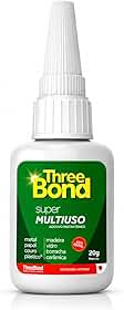 Super Cola Instantânea ThreeBond 20g | Bico Antientupimento | Cola Plástico, Metal, Borracha, Madeira, Vidro