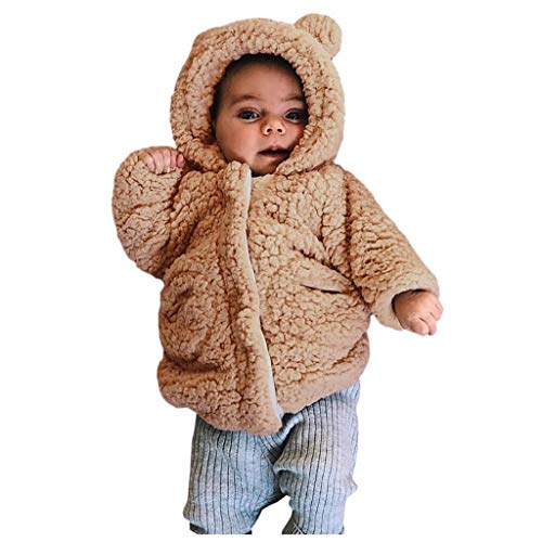 Toddler Baby Shape Fleece Jacket Sweatshirt Zip-up Soft Warm Hooded Coat Toddler Costume Brown