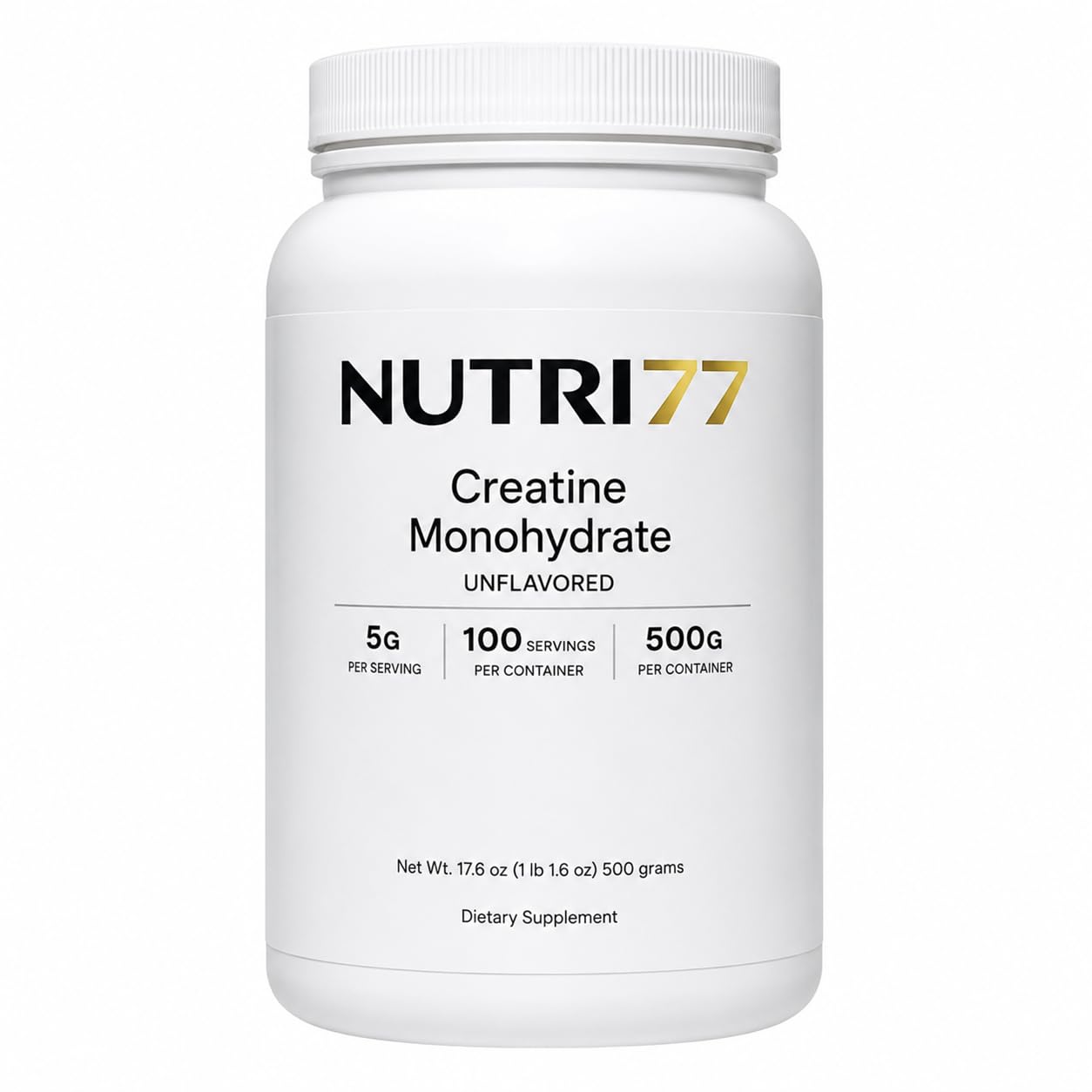 Creatine Monohydrate Powder 5g - Micronized Unflavored Creatine for Men & Women - Muscle Strength, Growth & Recovery - 100 Servings, 500g - Pure, No Fillers, Vegan Non-GMO, Third-Party Tested
