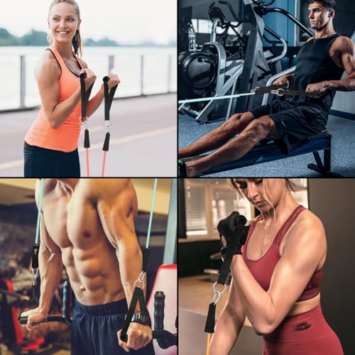 Image of WHATAFIT Resistance Bands, Exercise Bands, Workout Bands with Handles, Door Anchor and Ankle Straps, 5 Resistance Levels Fitness Bands for Strength Training, Physical Therapy, and Home Gym Equipment