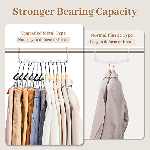 Decozy Magic Clothes Hangers Smart Closet Saver Pack Of 6 – Heavy-Duty Chrome Steel, Space Saving Wonder Hanger Wardrobe Organizer System For Wrinkle-Free Organization #TOP2