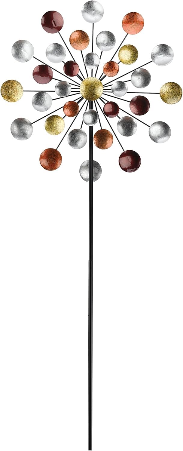 Regal Art & Gift Galaxy Wind Spinner – Metal Yard Decorations Outdoor | Kinetic Garden Spinner for Lawn, Pathway, or Flower Bed | Weather-Resistant Outdoor Sculpture - 80 Inch