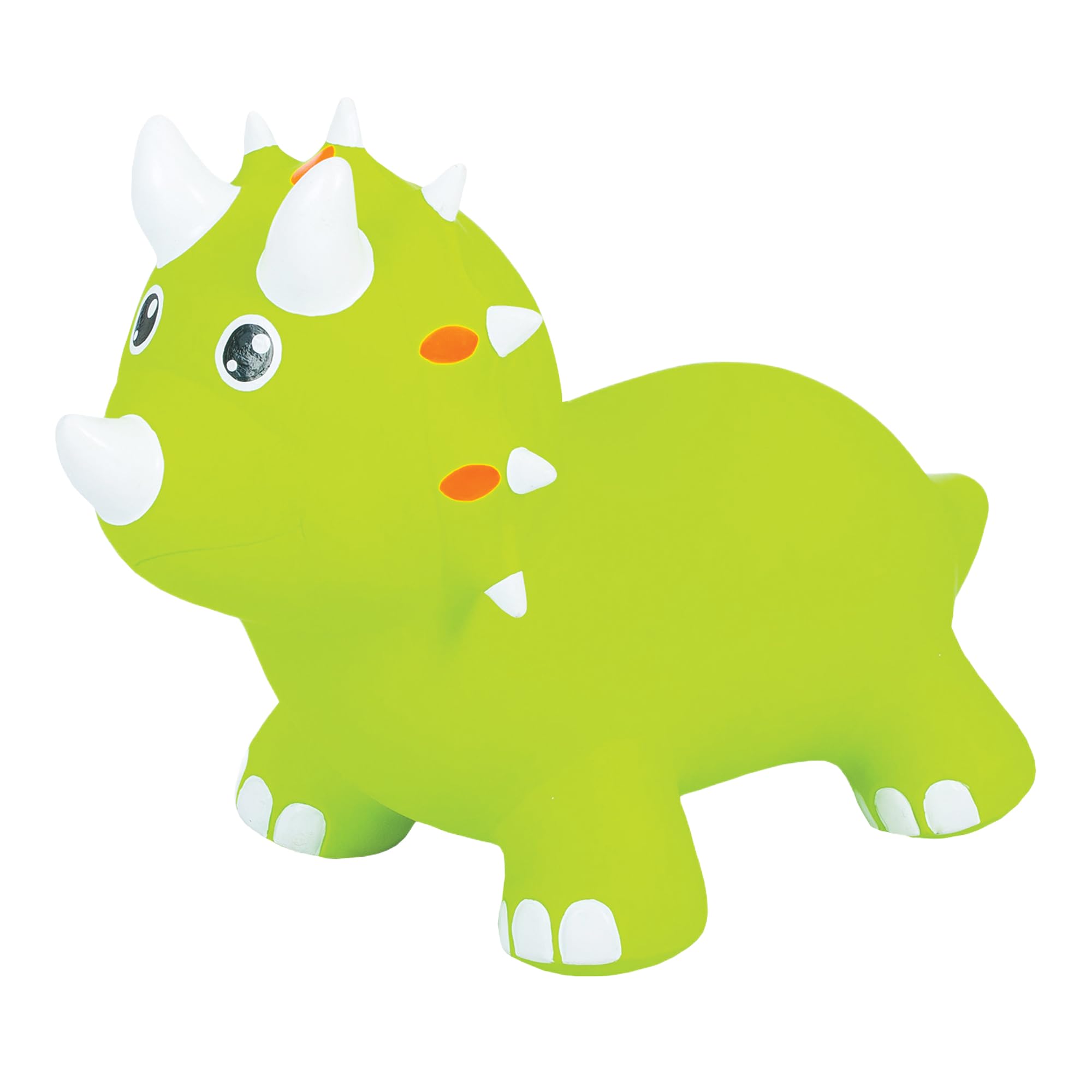 GERARDO'S Jumpy Inflatable Bouncer - Animal Ride on Toy for Kids, Toddler’s, Boys, and Girls – Stable and Durable for Indoor and Outdoor Play, Pump and Birth Certificate Included - Green Triceratops