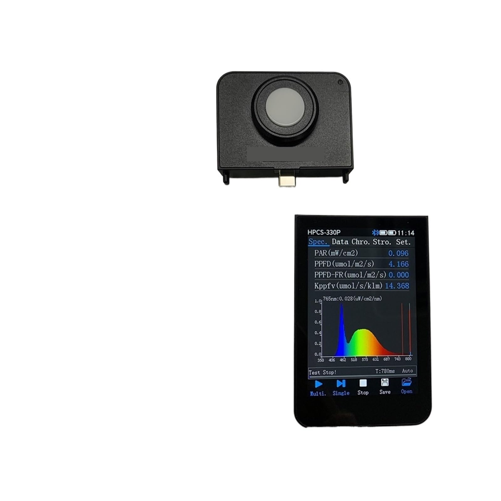 Spectrometer, HPCS310P HPCS330P Handheld Spectrometer Support Phone App and Pc Software(HPCS330P with Screen)