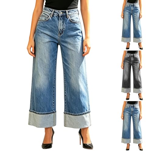 Pantalones vaqueros de pierna recta y silueta holgada con ajuste cómodo superior 2