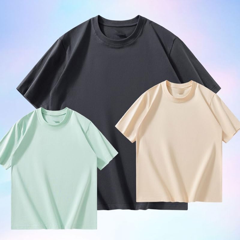 HBJWOV Outdoor Sports Versatile Short Sleeves Breathable Comfortable Quick-Drying Vest Loose Round Neck Pullover T-Shirt(Beige,XX-Large)