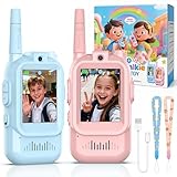 Video walkie talkie bambini, 2 PC Walkie Talkies ricaricabili con fotocamera e cambiatore di voce, Lungo Raggio Walkie Talkies giocattoli all