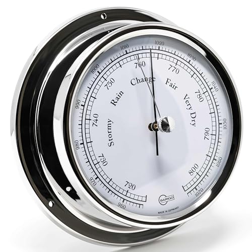 Baromètre BARIGO 184RFPO Regatta acier inoxydable boîtier rond 125 x 40 mm