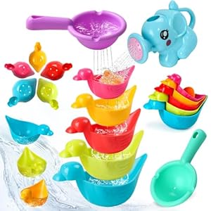 Baby Bath Toys for Toddlers 1-3 Kids Bath Toys 6-12-18+ Months with Floating Ducks Water Pool Beach Toys Baby Shower Games in Bathtub for 1 2 3 4 5 6 Boy Girl Gifts 8 PCS