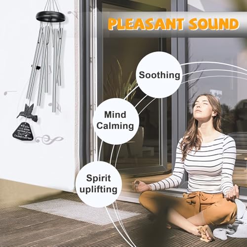 Image of Sympathy Wind Chimes for Outside Deep Tone, Memorial for Loss of Loved One Prime, Bereavement Condolence Remembrance Funeral Gifts for Grieving Friends Loss of Mother Father