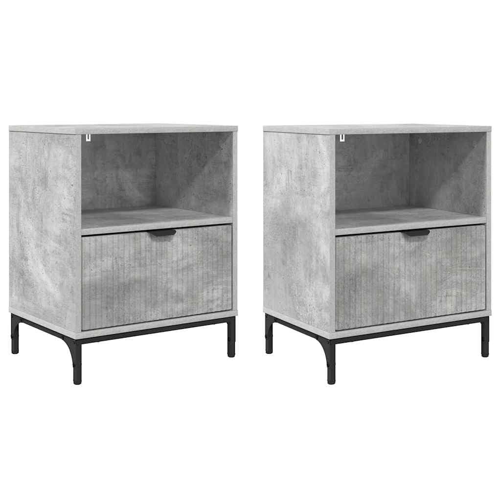 Table de chevet gris béton stable pour remplacer vos petits meubles bas peu pratiques