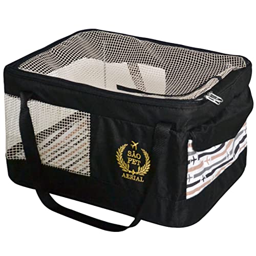 São Pet Bolsa Aerial Para Transporte De Cães E Gatos Em Avião (43X31 5X20 Cm) Preta