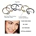 Goldenlight Fake Piercings Face Nose Ring Hoop 20 Gague 8mm,Nose Piercing Hoop Stainless Steel Non Piercing Nose Rings Hoop Jewelry Men Women(12Pcs Gold+Silver+Rose Gold+Black+Blue+Multicolor)