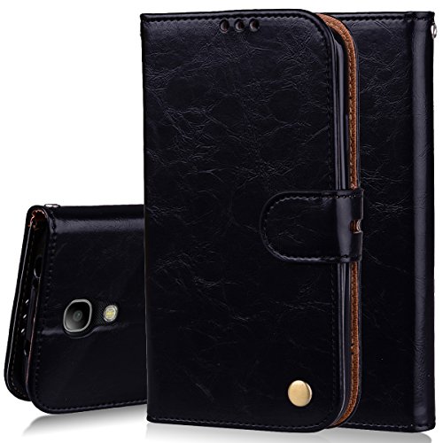 Rfvzubemok Compatible with Samsung I9500 Galaxy S4 I9500 Wallet Magnetic Closure Case Cover,Compatible with Samsung I9500 Galaxy S4 I9500 Flip Kickstand Case Black