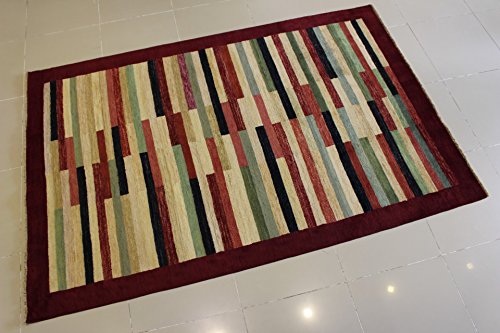 Rugstc 6'0 X 9'1 Gabbeh Area Rug Made Using Vegetable Dyes With Wool Pile - Gabbeh Design | 100% Original Hand-Knotted Multicolored | A 6X9 Rectangular Double Knot Rug #TOP4