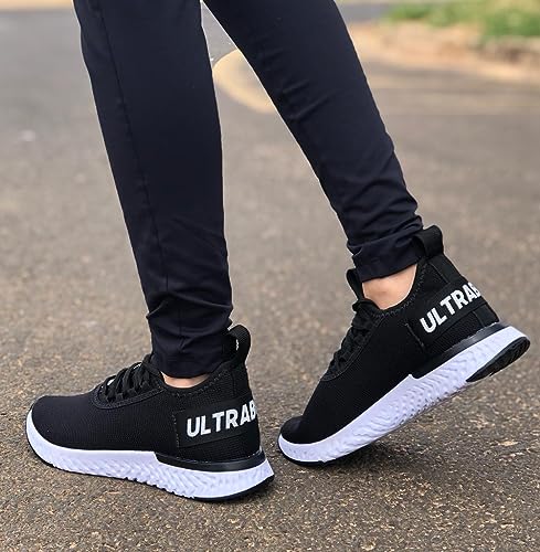 Tênis Feminino Ultrabone Leve e Confortável Academia + Relógio (36, Preto/Branco)
