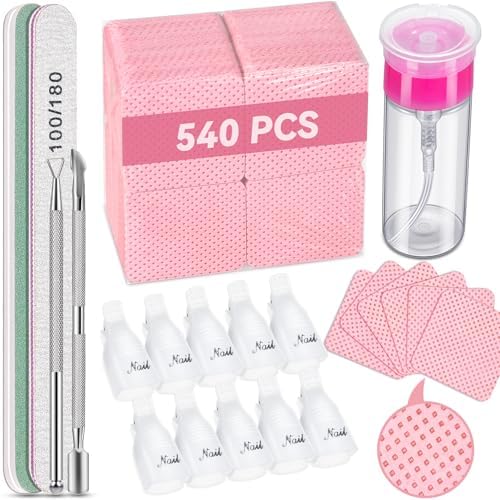 TsMADDTs Kit Removedor Esmalte Em Gel Com Lenços Umedecidos Sem F...