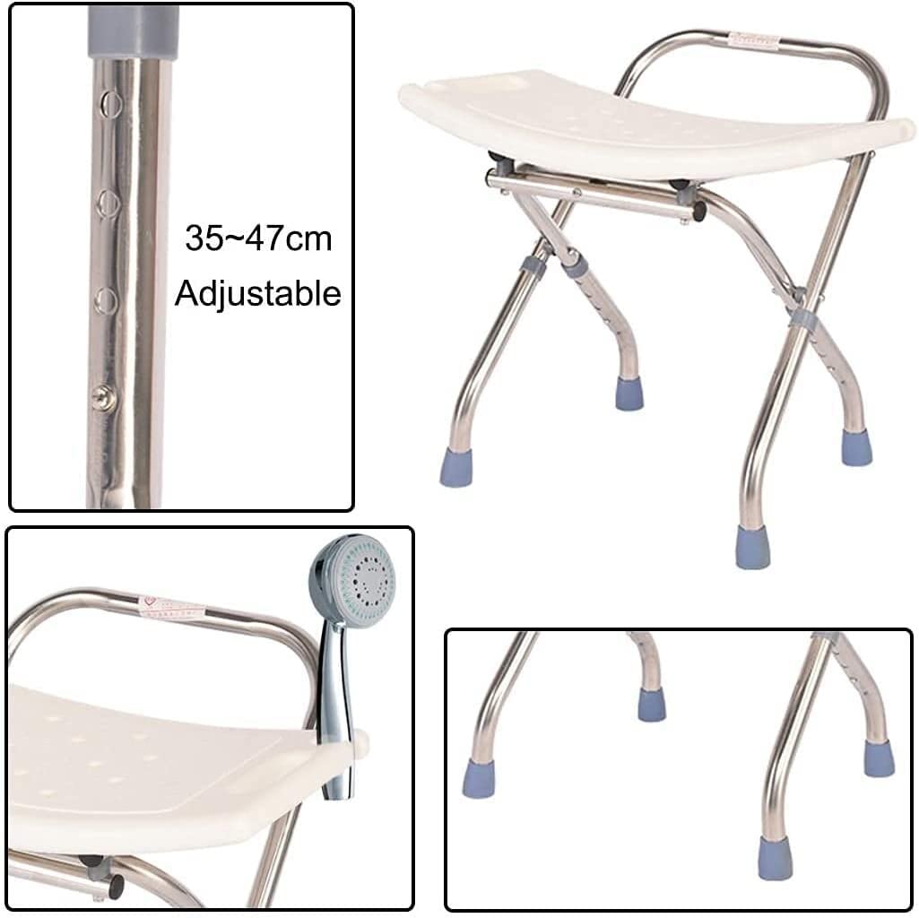 Banco de baño Plegable, Asiento de bañera para Personas Mayores, Altura Ajustable, Antideslizante, Silla de Ducha, Taburete Plegable de Seguridad para Ducha.